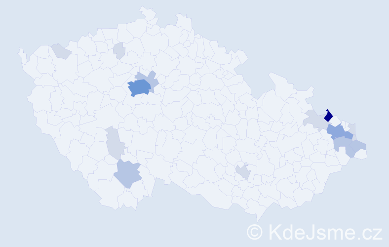 Příjmení: 'Baranek', počet výskytů 44 v celé ČR