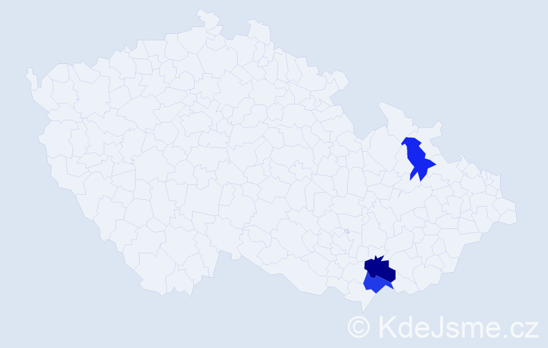 Příjmení: 'Šohajdová', počet výskytů 9 v celé ČR