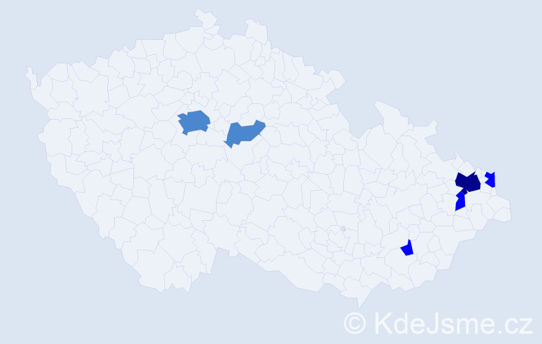 Příjmení: 'Maniak', počet výskytů 11 v celé ČR