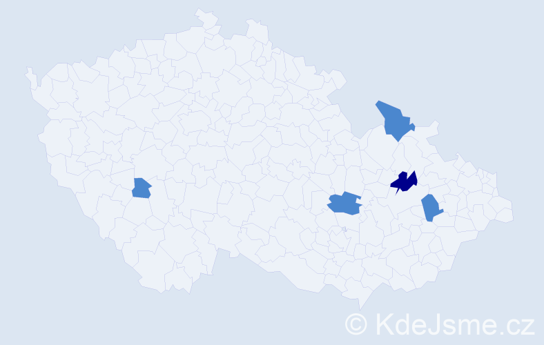 Příjmení: 'Kralčáková', počet výskytů 7 v celé ČR