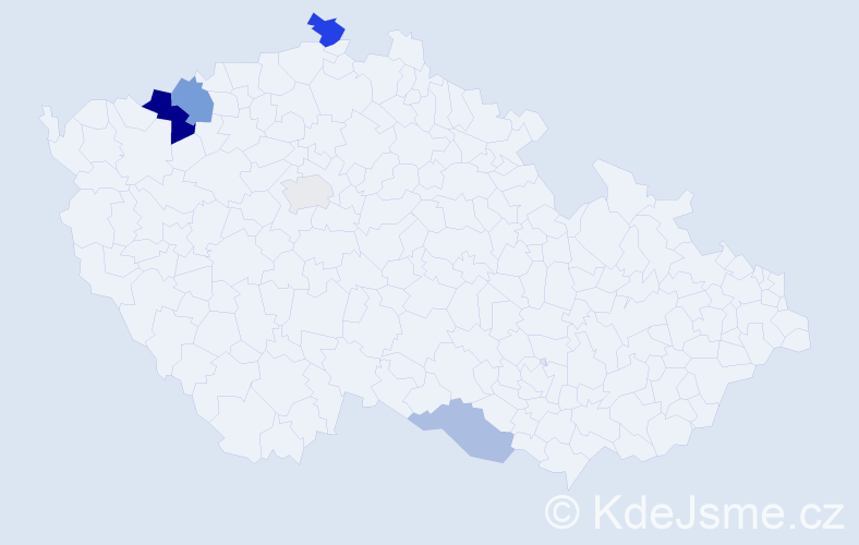 Příjmení: 'Dinebier', počet výskytů 10 v celé ČR