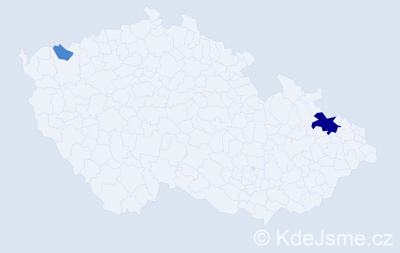 Příjmení: 'Bajužíková', počet výskytů 4 v celé ČR