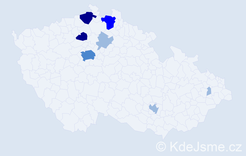 Příjmení: 'Laczová', počet výskytů 16 v celé ČR