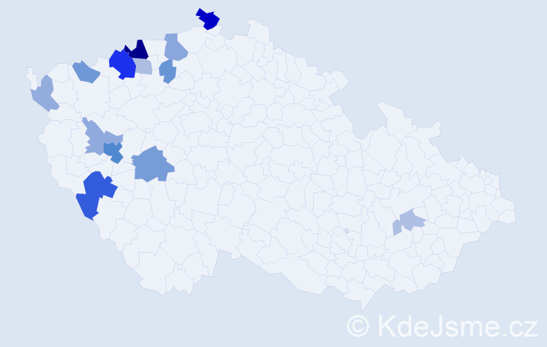 Příjmení: 'Čapíková', počet výskytů 31 v celé ČR