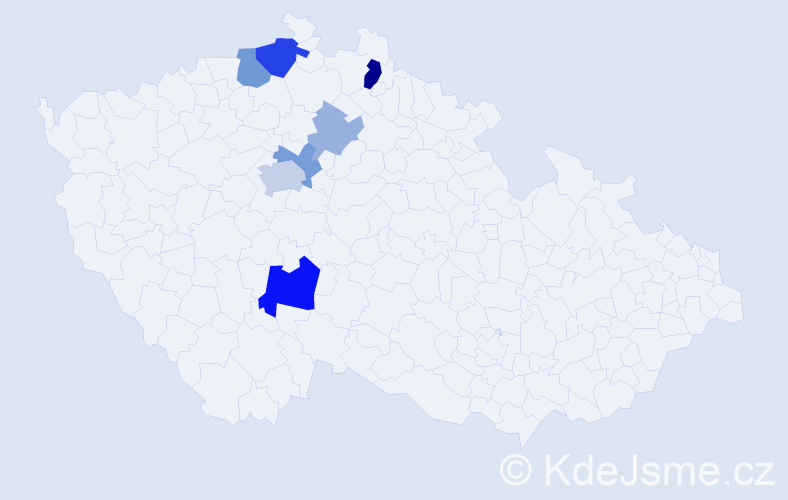 Příjmení: 'Bejdlová', počet výskytů 37 v celé ČR
