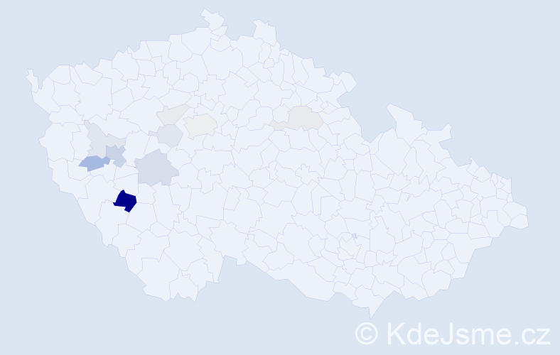 Příjmení: 'Veringerová', počet výskytů 24 v celé ČR