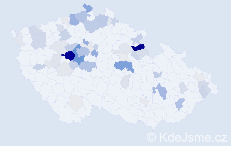 Příjmení: 'Čepelová', počet výskytů 214 v celé ČR