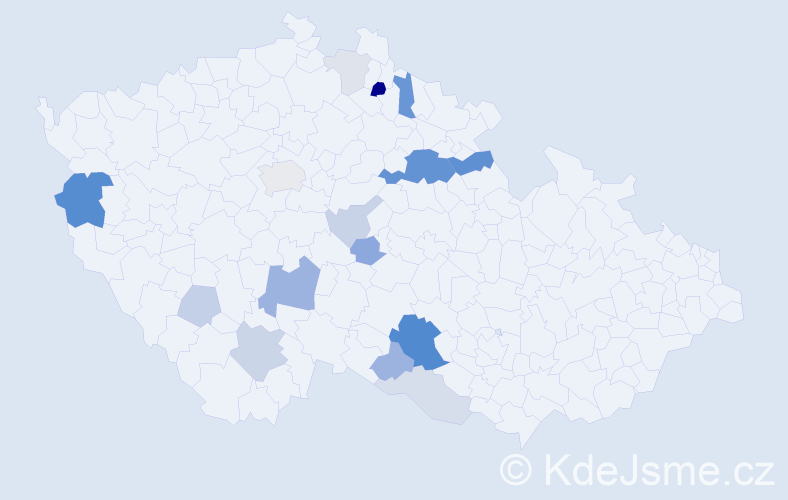Příjmení: 'Rubák', počet výskytů 43 v celé ČR