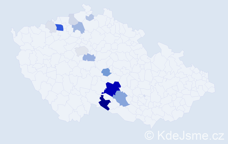 Příjmení: 'Antonů', počet výskytů 66 v celé ČR