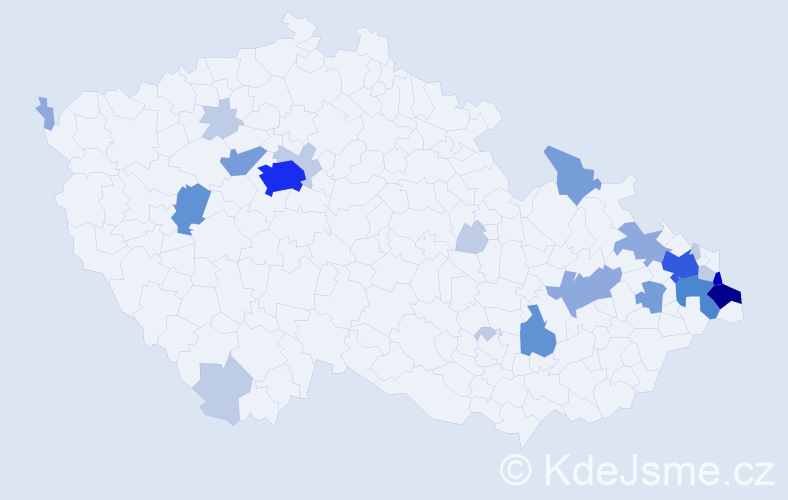 Příjmení: 'Zagora', počet výskytů 67 v celé ČR