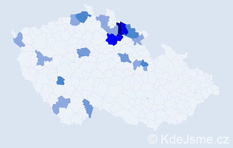Příjmení: 'Povrová', počet výskytů 48 v celé ČR