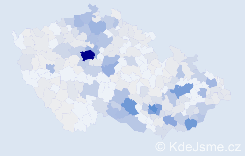 Příjmení: 'Jahoda', počet výskytů 1215 v celé ČR