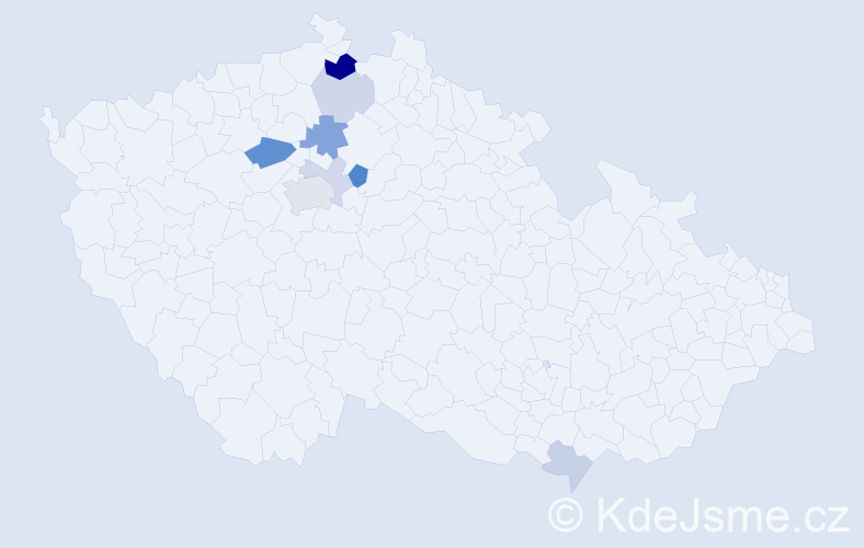 Příjmení: 'Brenn', počet výskytů 19 v celé ČR