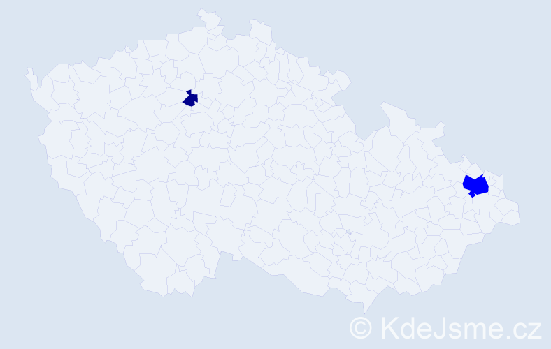 Příjmení: 'Tilajcsiková', počet výskytů 3 v celé ČR