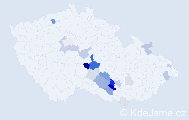 Příjmení: 'Křípal', počet výskytů 79 v celé ČR