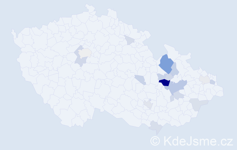 Příjmení: 'Chrudinová', počet výskytů 65 v celé ČR