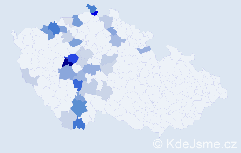 Příjmení: 'Mrkáčková', počet výskytů 121 v celé ČR