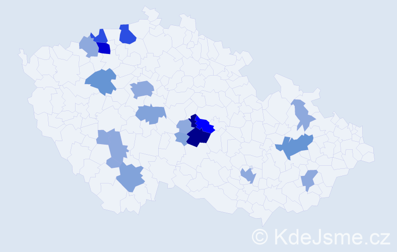 Příjmení: 'Krovová', počet výskytů 52 v celé ČR