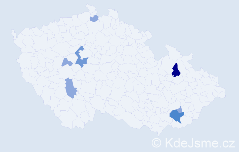 Příjmení: 'Tarcalová', počet výskytů 15 v celé ČR