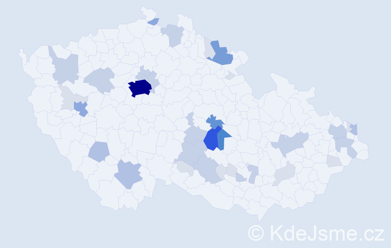 Příjmení: 'Vambera', počet výskytů 114 v celé ČR