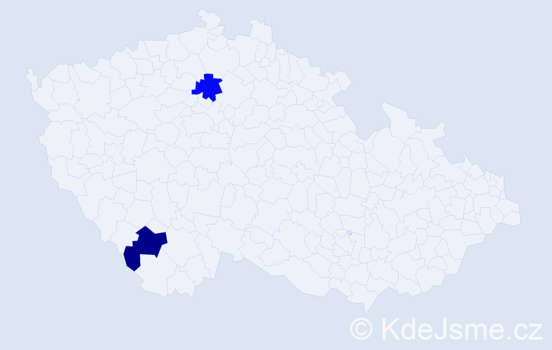 Příjmení: 'Csabai', počet výskytů 2 v celé ČR