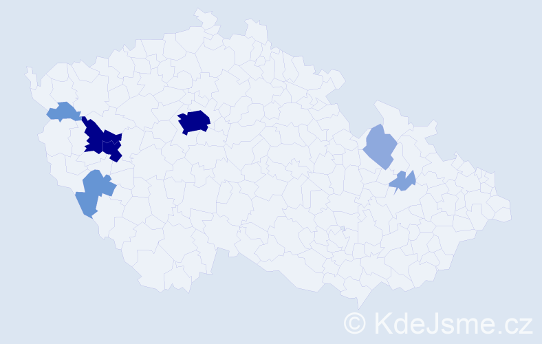 Příjmení: 'Eksteinová', počet výskytů 33 v celé ČR