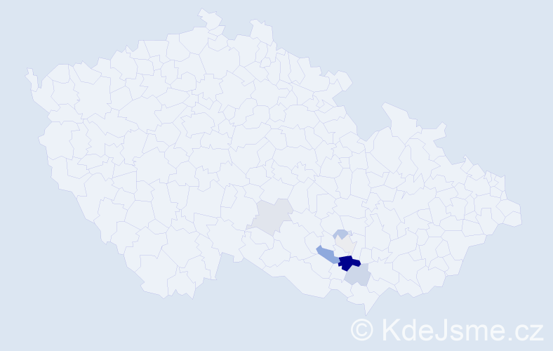 Příjmení: 'Cechmeister', počet výskytů 18 v celé ČR