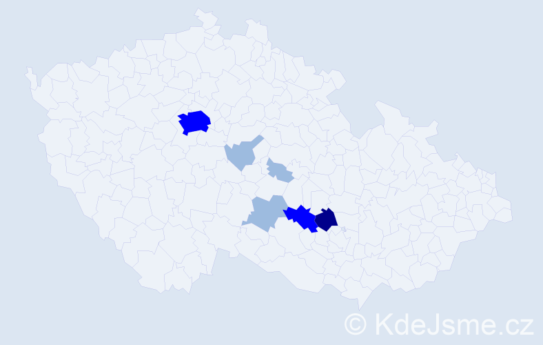 Příjmení: 'Datínská', počet výskytů 13 v celé ČR
