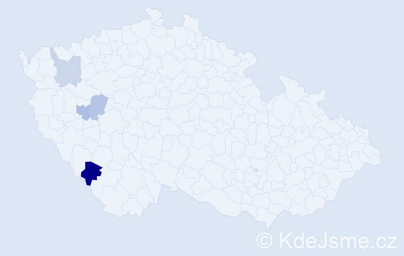 Příjmení: 'Fastner', počet výskytů 8 v celé ČR