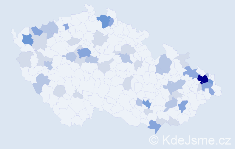 Příjmení: 'Marcinková', počet výskytů 111 v celé ČR