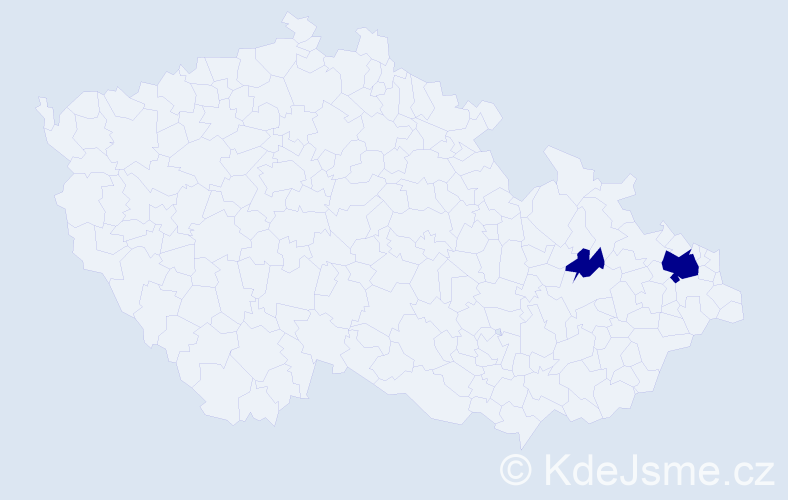 Příjmení: 'Balász', počet výskytů 2 v celé ČR