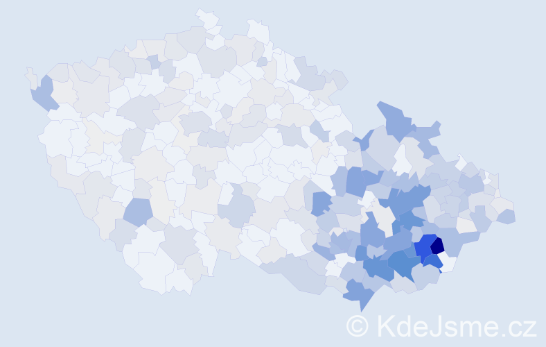 Příjmení: 'Bednaříková', počet výskytů 1328 v celé ČR