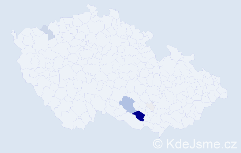 Příjmení: 'Kleppová', počet výskytů 12 v celé ČR