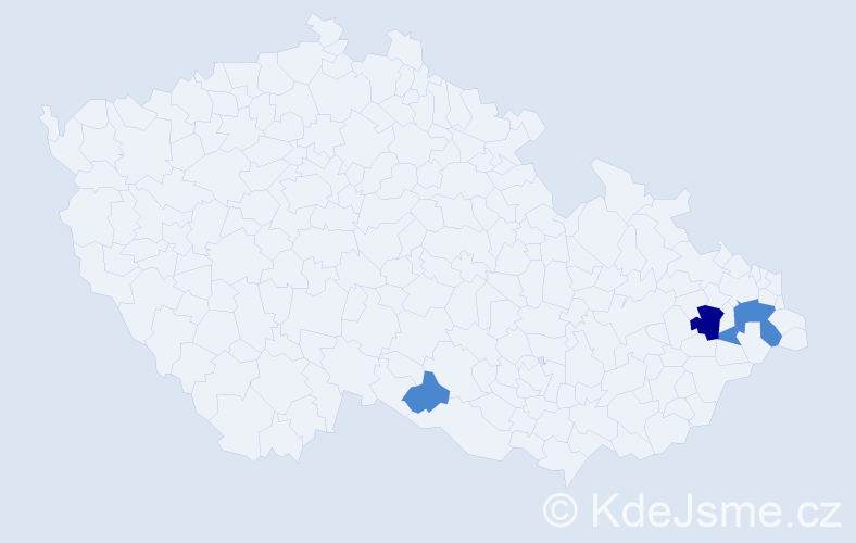 Příjmení: 'Pelikan', počet výskytů 6 v celé ČR
