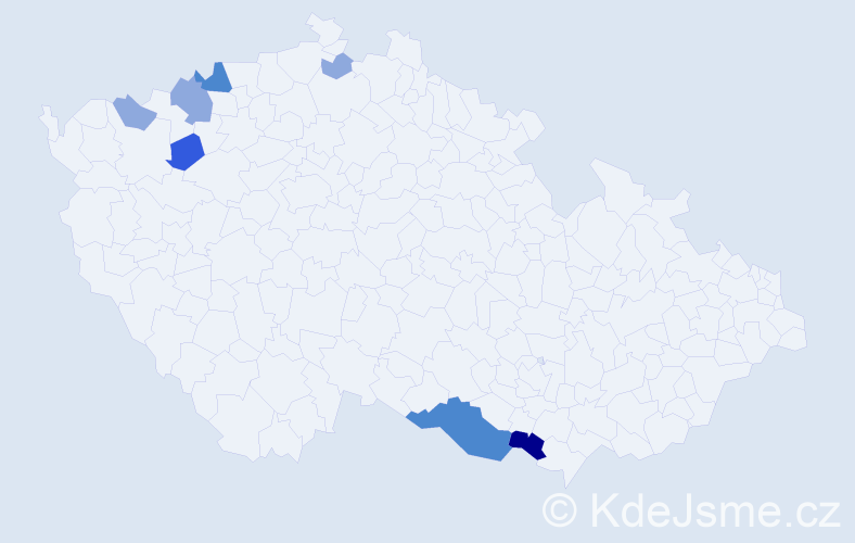 Příjmení: 'August', počet výskytů 15 v celé ČR