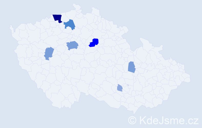 Příjmení: 'Haslinger', počet výskytů 22 v celé ČR