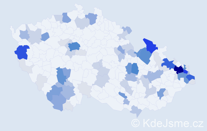 Příjmení: 'Hečko', počet výskytů 334 v celé ČR