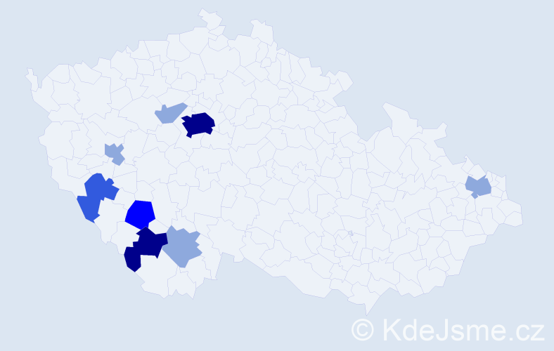 Příjmení: 'Eybl', počet výskytů 21 v celé ČR