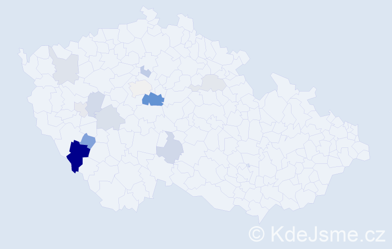 Příjmení: 'Sallerová', počet výskytů 24 v celé ČR