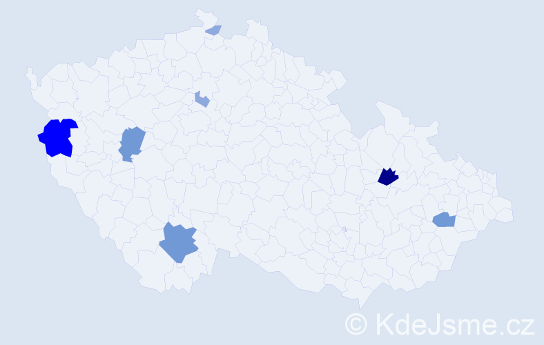 Příjmení: 'Regulová', počet výskytů 18 v celé ČR
