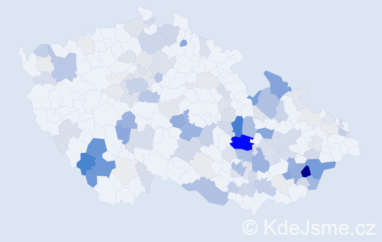 Příjmení: 'Řezníková', počet výskytů 368 v celé ČR