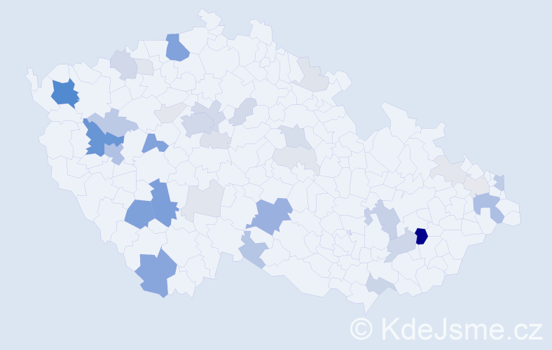 Příjmení: 'Karol', počet výskytů 124 v celé ČR