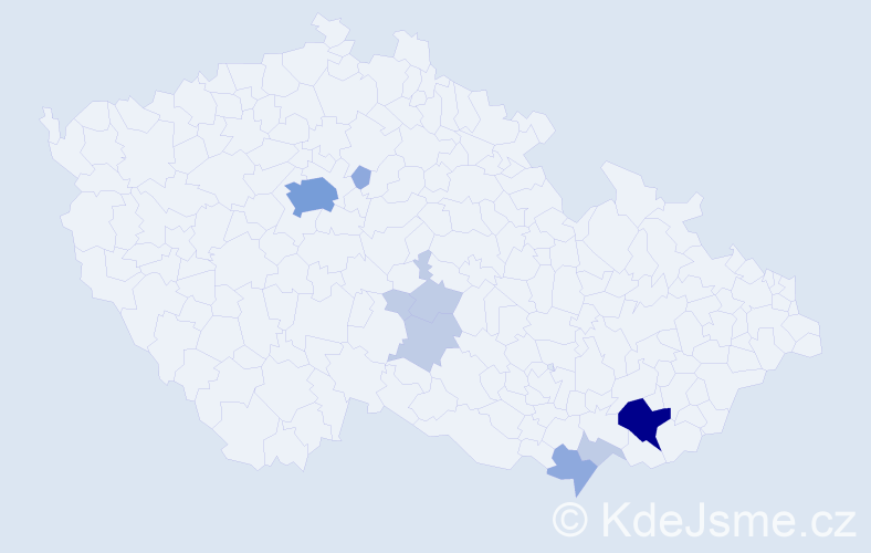 Příjmení: 'Rechtig', počet výskytů 21 v celé ČR