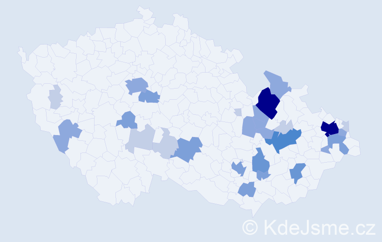 Příjmení: 'Rašnerová', počet výskytů 80 v celé ČR