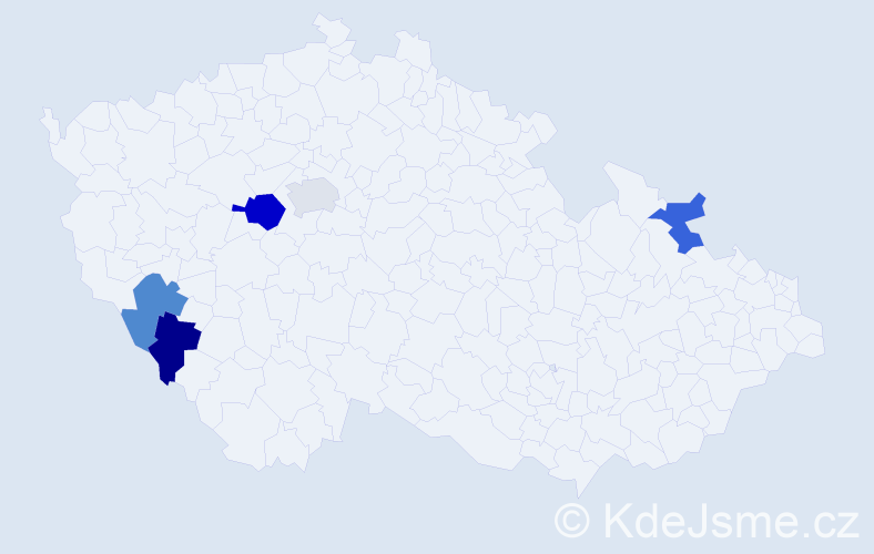 Příjmení: 'Pősslová', počet výskytů 6 v celé ČR
