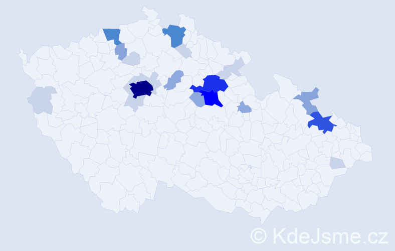 Příjmení: 'Divecká', počet výskytů 72 v celé ČR