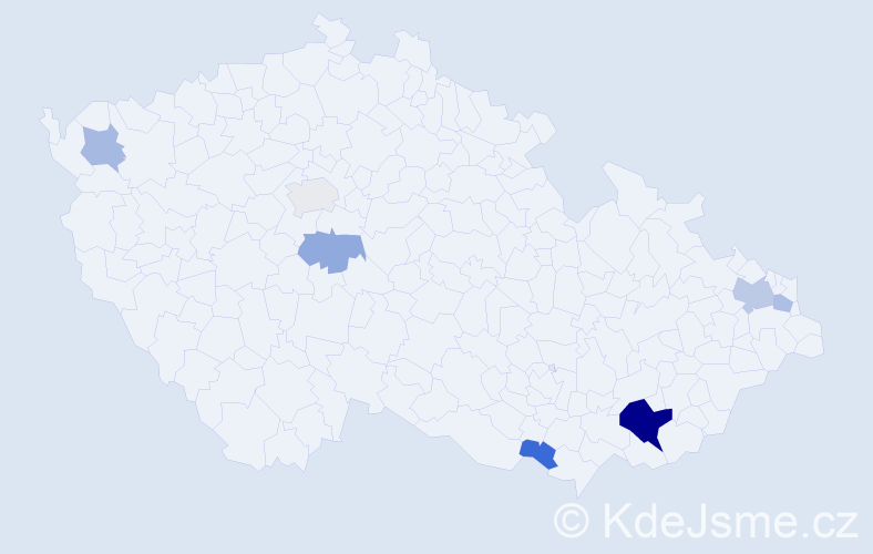 Příjmení: 'Májíčková', počet výskytů 14 v celé ČR