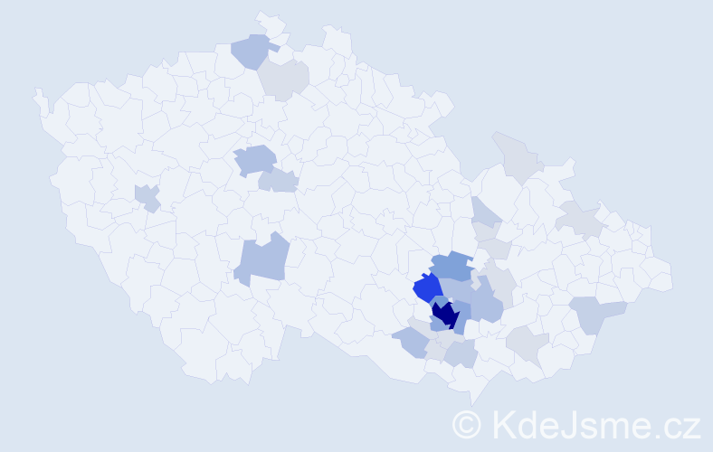 Příjmení: 'Plevač', počet výskytů 93 v celé ČR
