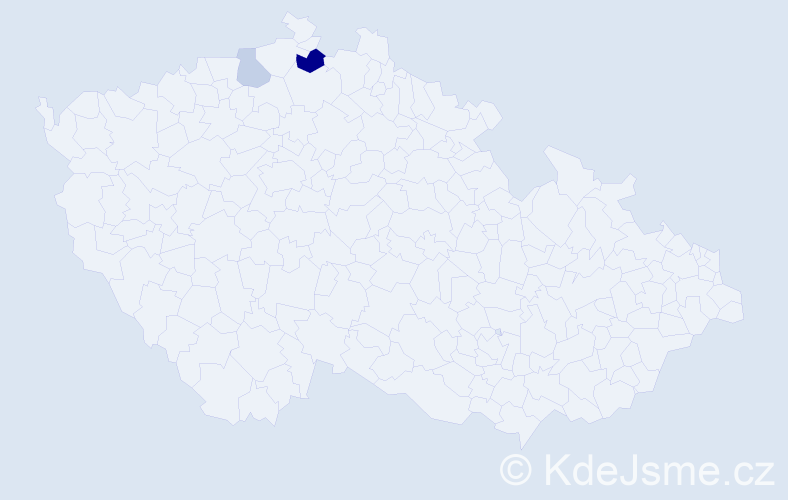 Příjmení: 'Czuch', počet výskytů 4 v celé ČR