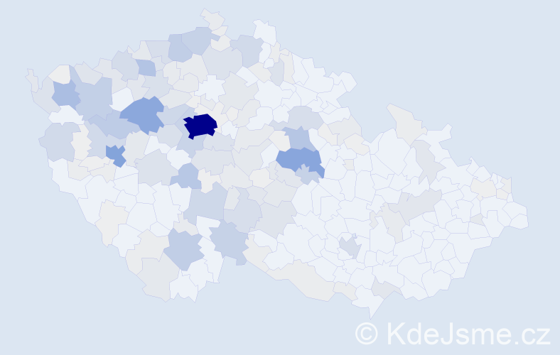 Příjmení: 'Vodrážka', počet výskytů 842 v celé ČR